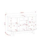 Buffet Aparador Balcão 2 Portas Curvo 1 Gaveta Monza Calacata