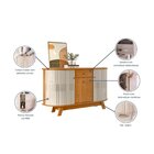 Buffet Aparador Balcão 2 Portas Curvo 1 Gaveta Monza Cinamomo