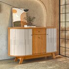 Buffet Aparador Balcão 2 Portas Curvo 1 Gaveta Monza Cinamomo