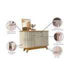 Buffet Aparador Balcão 2 Portas Curvo 1 Gaveta Monza Cumaru/o