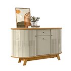 Buffet Aparador Balcão 2 Portas Curvo 1 Gaveta Monza Cumaru/o