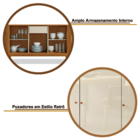 Buffet Aparador Balcão Cozinha e Sala de Jantar Ripado em Mad