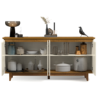 Buffet Aparador Balcão Cozinha Sala de Jantar 4 Portas com Pé