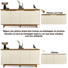 Buffet Aparador Balcão Cozinha Sala de Jantar 4 Portas com Pé