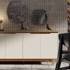 Buffet Aparador Balcão Cozinha Sala de Jantar 4 Portas com Pé