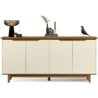 Buffet Aparador Balcão Cozinha Sala de Jantar 4 Portas com Pé