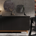 Buffet Aparador Balcão Cozinha Sala de Jantar 4 Portas com Pé