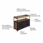 Buffet Aparador Bar Industrial Retrô 2 Portas E Nicho Madeira