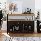 Buffet Aparador Bar Industrial Retrô 2 Portas E Nicho Madeira