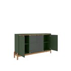 Buffet Aparador Bari 4 Portas 168cm Pés Em Madeira Maciça Ver