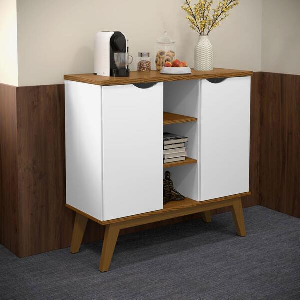 Buffet Aparador Branco Acetinado Cumaru Prism Patrimar