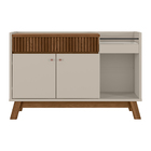 Buffet Aparador Carol 2 Portas Freijó E Off White 87x133 Cm L