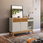 Buffet Aparador Carol 2 Portas Nature E Off White 87x133 Cm L