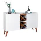 Buffet Aparador Com 2 Portas E Porta Garrafas Branco Natura M