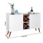 Buffet Aparador Com 2 Portas E Porta Garrafas Branco Natura M