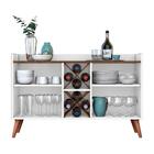 Buffet Aparador Com 2 Portas E Porta Garrafas Branco Natura M