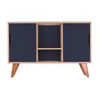 Buffet Aparador Com 2 Portas Murano Carvalho E Azul Marinho