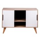 Buffet Aparador Com 2 Portas Murano Carvalho E Branco