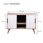 Buffet Aparador Com 2 Portas Murano Carvalho E Branco