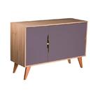 Buffet Aparador Com 3 Portas Murano Carvalho E Cinza Claro