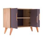 Buffet Aparador Com 3 Portas Murano Carvalho E Cinza Claro