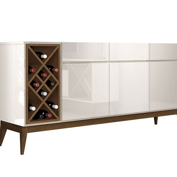 Buffet Aparador Com Adega Passion Off White Com Naturale - Ed