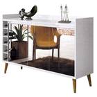 Buffet Aparador Com Adega Retrô Wine Com Espelho Branco - Mov