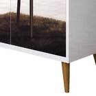 Buffet Aparador Com Adega Retrô Wine Com Espelho Branco - Mov