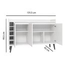 Buffet Aparador Com Adega Retrô Wine Com Espelho Branco - Mov