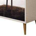 Buffet Aparador Com Adega Retrô Wine Com Espelho Off White -