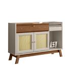 Buffet Aparador Com Espelho 2 Portas Freijó Off White Pilares