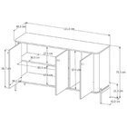 Buffet Aparador Curvo 3 Portas Pés E Puxadores Em Metal 131cm