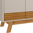 Buffet Aparador Dara 4 Portas Nature E Off White 88x160 Cm  L