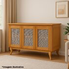 Buffet Aparador De Madeira 3 Portas De Tela Dalton Imbuia