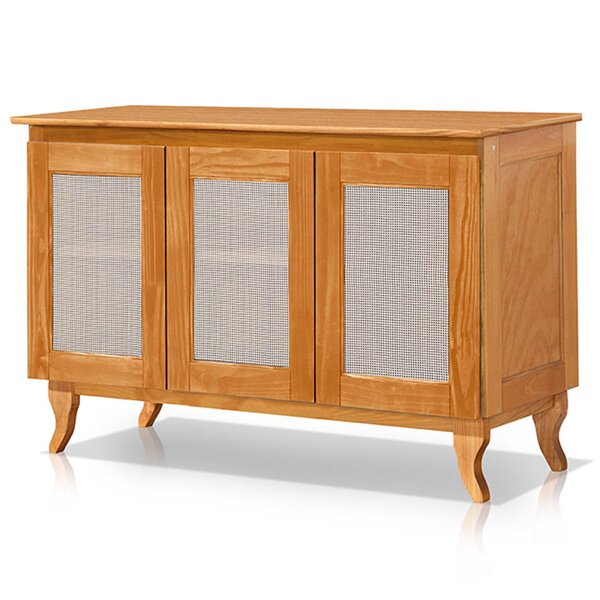 Buffet Aparador De Madeira 3 Portas De Tela Dalton Imbuia