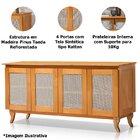 Buffet Aparador De Madeira 4 Portas De Tela Dalton Castanho