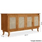 Buffet Aparador De Madeira 4 Portas De Tela Dalton Castanho