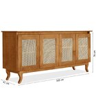Buffet Aparador De Madeira 4 Portas De Tela Dalton Imbuia