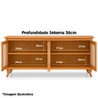 Buffet Aparador De Madeira 4 Portas De Tela Dalton Imbuia