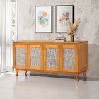 Buffet Aparador De Madeira 4 Portas De Tela Dalton Imbuia