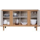 Buffet Aparador De Sala De Jantar 4 Portas Com Pés De Madeira