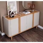 Buffet Aparador De Sala De Jantar 4 Portas Com Pés De Madeira