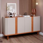 Buffet Aparador De Sala De Jantar 4 Portas Com Pés De Madeira