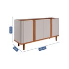 Buffet Aparador De Sala De Jantar 4 Portas Com Pés De Madeira