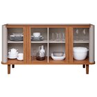 Buffet Aparador De Sala De Jantar 4 Portas Com Pés De Madeira