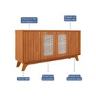 Buffet Aparador De Sala De Jantar 4 Portas Com Tela Isa Cinam