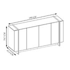 Buffet Aparador Decorativo 160cm Destin Freijó/preto G73 - Gr