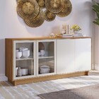 Buffet Aparador Decorativo 160cm Gunga Off White/freijó G73 -