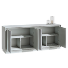 Buffet Aparador Decorativo 180cm Com Espelho Raze Branco Acet