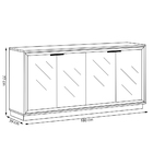 Buffet Aparador Decorativo 180cm Com Espelho Raze Off White G
